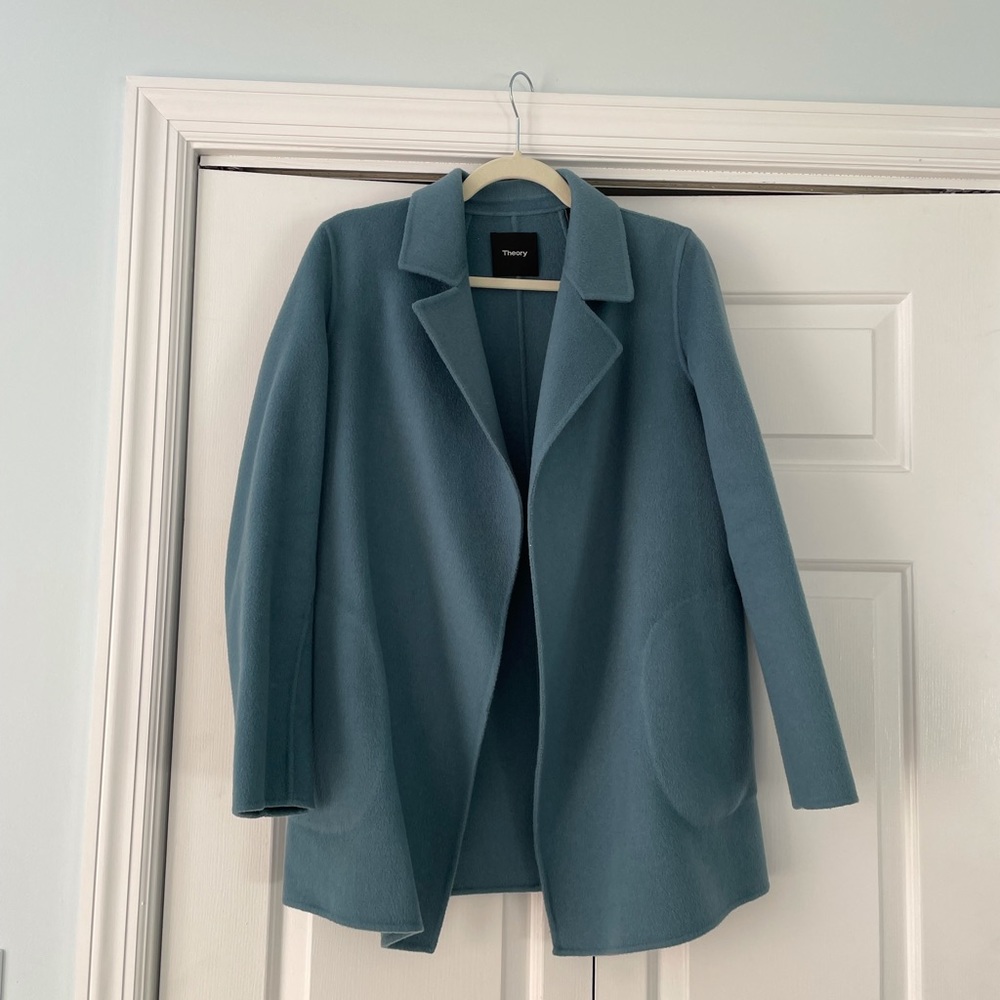 Theory Clairene double face jacket blue